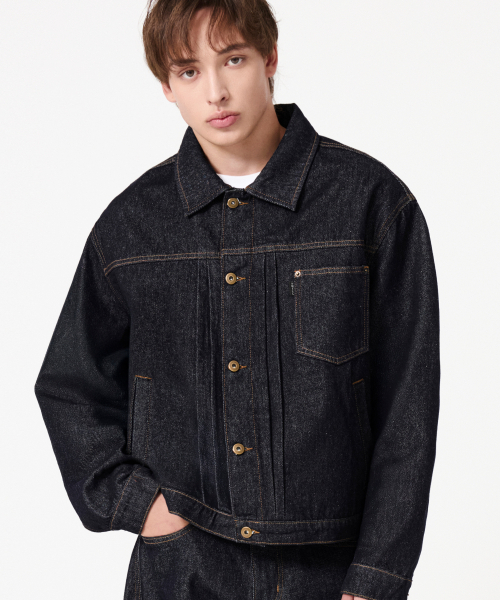 TRILLION（トリリオン）の「[ノンフェイド] 12oz TYPE 1 デニムトラッカージャケット_ブラック（デニムジャケット・メンズ・その他・MEDIUM/LARGE/X-LARGE）」の8枚目の写真