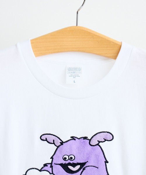 Paradise Picnic（パラダイスピクニック）の「【ホイッピ＆ラッピ 】アップリケＴシャツ（Tシャツ/カットソー・レディース・ホワイト/ブラック・FREE）」の7枚目の写真