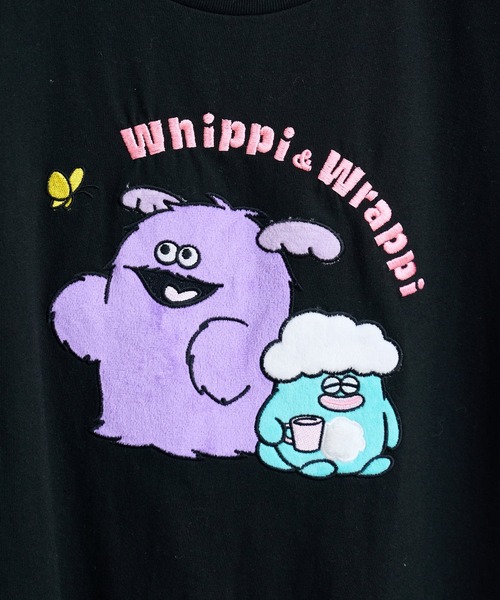 Paradise Picnic（パラダイスピクニック）の「【ホイッピ＆ラッピ 】アップリケＴシャツ（Tシャツ/カットソー・レディース・ホワイト/ブラック・FREE）」の4枚目の写真