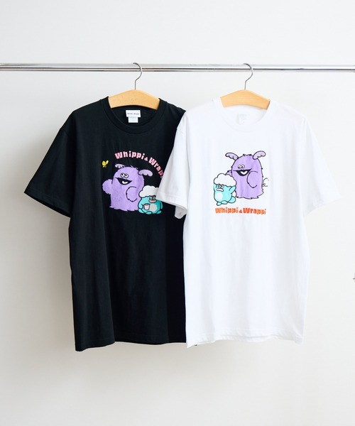 Paradise Picnic（パラダイスピクニック）の「【ホイッピ＆ラッピ 】アップリケＴシャツ（Tシャツ/カットソー・レディース・ホワイト/ブラック・FREE）」の3枚目の写真