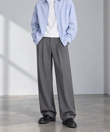 【穿くだけでこのこなれ感!】2タックワイドストレートスラックス