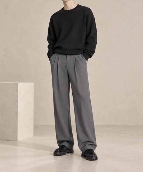 Silly（シリー）の「【穿くだけでこのこなれ感！】2タックワイドストレートスラックス（その他パンツ・メンズ・ブラック/グレー/カーキ・L）」の10枚目の写真
