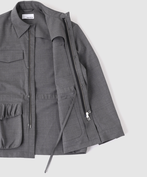 PULP/417EDIFICE(パルプフォーワンセブンエディフィス)の「SAGE NATION / セイジネーション FIELD JACKET BLACK LIGHT GREY(ミリタリージャケット・メンズ・グレー・SMALL)」の4枚目の写真