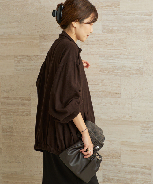 JANE SMITH / JOHN SMITH(ジェーンスミスジョンスミス)の「JANE SMITH / ジェーンスミス GARMENT DYED SILK NOIL ZIP ブルゾン(その他アウター・レディース・ブラウン・FREE)」の14枚目の写真