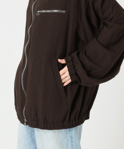 JANE SMITH / JOHN SMITH(ジェーンスミスジョンスミス)の「JANE SMITH / ジェーンスミス GARMENT DYED SILK NOIL ZIP ブルゾン(その他アウター・レディース・ブラウン・FREE)」の9枚目の写真