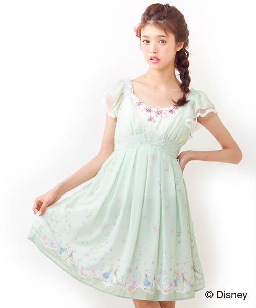 Secret Honey シークレットハニー の Disney ディズニー サプライズワンピース Frozen Fever エルサver ワンピース Wear
