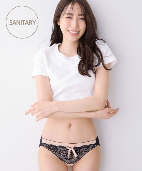 aimerfeel(エメフィール)の「【生理用ショーツ】ブラックレース サニタリーショーツ(ショーツ・レディース・ブラック/ネイビー/サーモンピンク/ダークネイビー/チャコールグレー/カーキ/ピンク/パープル/ピンク系その他・LARGE/MEDIUM)」の9枚目の写真