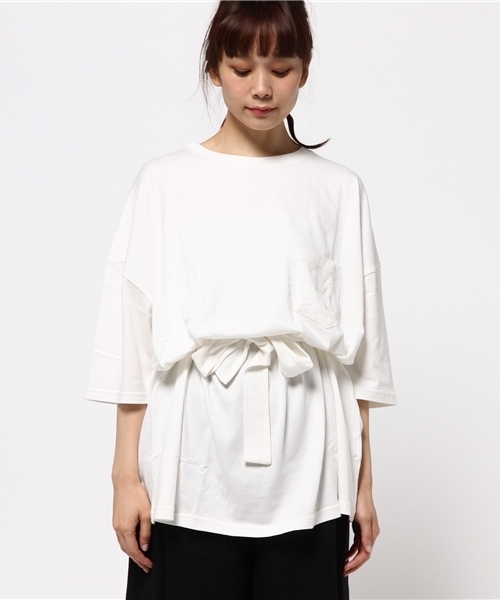 SLY（スライ）の「WAIST BELT POCKET T/SH-S（Tシャツ/カットソー・レディース・ホワイト/ライトブルー/ブルー・FREE）」の4枚目の写真