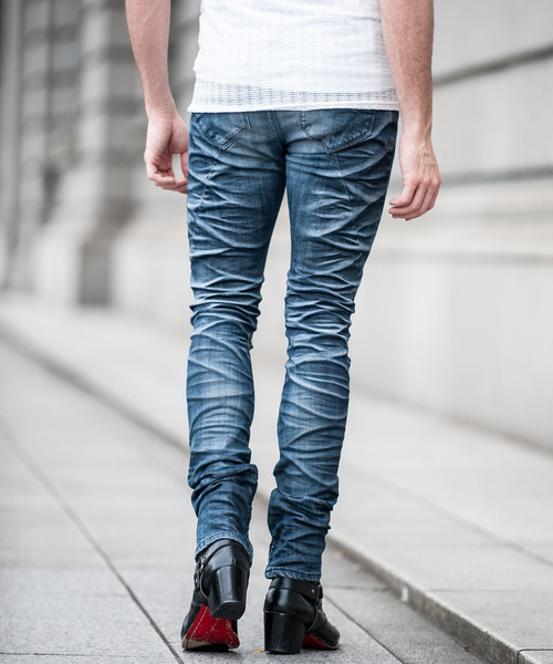 JOHNNY WOLF(ジョニーウルフ)の「EASTEND-KUMADORI(イ-ストエンドクマドリ) シャドウストレッチスキニーデニム(デニムパンツ・メンズ・ブラック/ネイビー/チャコールグレー/ブルー/サックスブルー/Nat/ブルー系その他・1/S/3/L/2/M/4(LL)/0/XS)」の19枚目の写真
