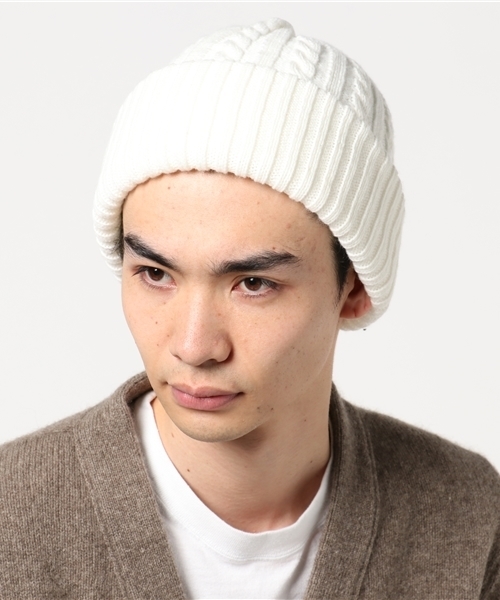 WEGO（ウィゴー）の「WEGO/ケーブルニットキャップ（ニットキャップ/ビーニー・メンズ・ブラック/ワイン/ホワイト/ダークグリーン/杢グレー/ネイビー・FREE）」の14枚目の写真