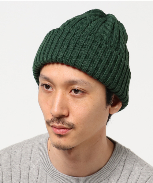 WEGO（ウィゴー）の「WEGO/ケーブルニットキャップ（ニットキャップ/ビーニー・メンズ・ブラック/ワイン/ホワイト/ダークグリーン/杢グレー/ネイビー・FREE）」の9枚目の写真