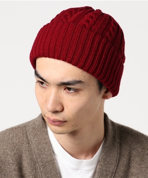 WEGO（ウィゴー）の「WEGO/ケーブルニットキャップ（ニットキャップ/ビーニー・メンズ・ブラック/ワイン/ホワイト/ダークグリーン/杢グレー/ネイビー・FREE）」の11枚目の写真