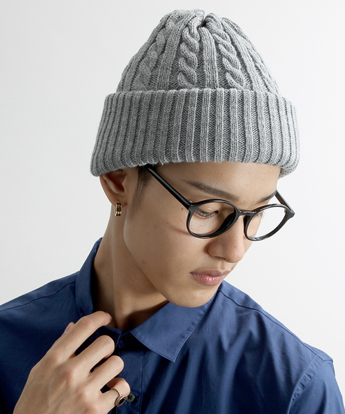 WEGO（ウィゴー）の「WEGO/ケーブルニットキャップ（ニットキャップ/ビーニー・メンズ・ブラック/ワイン/ホワイト/ダークグリーン/杢グレー/ネイビー・FREE）」の13枚目の写真