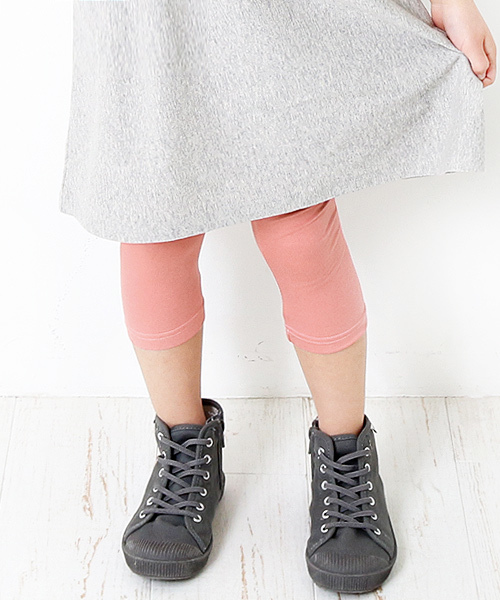 devirock（デビロック）の「天使のレギンス 7分丈 スパッツ（レギンス/スパッツ・キッズ・カーキ/スモークピンク/ダークネイビー/ブラック/ブラック系その他/杢グレー/ホワイト/ヘザーチャコール/マスタード/ホワイト系その他/ブラック系その他2・150cm/90cm/160cm/100cm/130cm/80ｃｍ/120cm/140cm/110cm）」の11枚目の写真