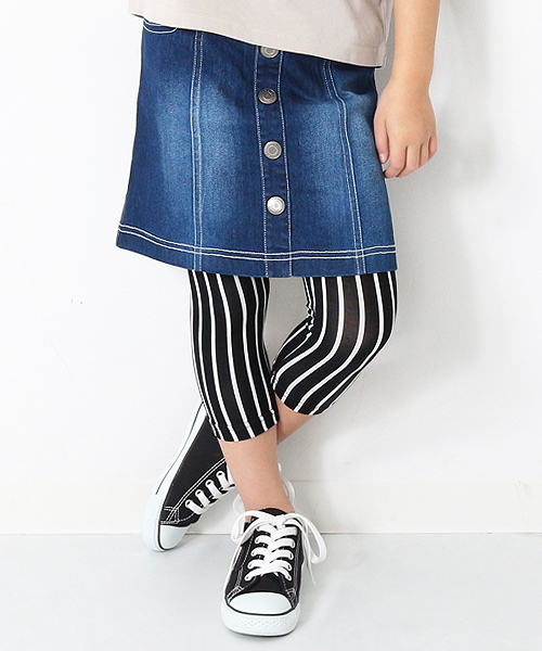 devirock（デビロック）の「天使のレギンス 7分丈 スパッツ（レギンス/スパッツ・キッズ・カーキ/スモークピンク/ダークネイビー/ブラック/ブラック系その他/杢グレー/ホワイト/ヘザーチャコール/マスタード/ホワイト系その他/ブラック系その他2・150cm/90cm/160cm/100cm/130cm/80ｃｍ/120cm/140cm/110cm）」の5枚目の写真