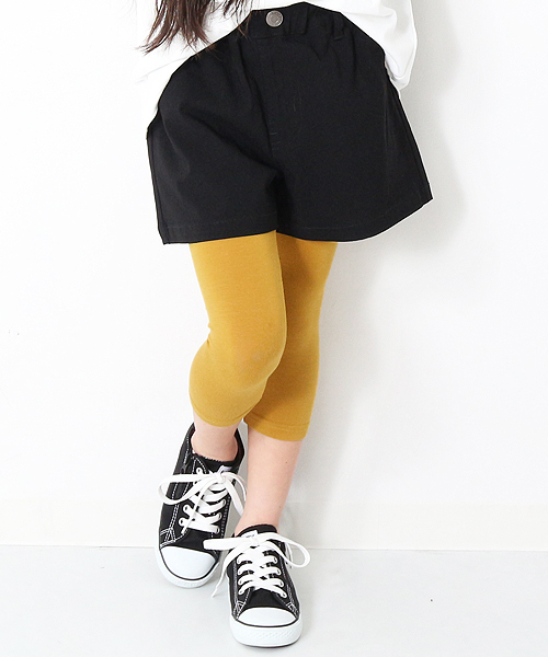 devirock（デビロック）の「天使のレギンス 7分丈 スパッツ（レギンス/スパッツ・キッズ・カーキ/スモークピンク/ダークネイビー/ブラック/ブラック系その他/杢グレー/ホワイト/ヘザーチャコール/マスタード/ホワイト系その他/ブラック系その他2・150cm/90cm/160cm/100cm/130cm/80ｃｍ/120cm/140cm/110cm）」の10枚目の写真