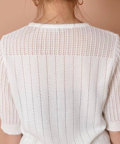 liflattie ships（リフラティ シップス）の「liflattie ships:キリカエ レース プルオーバー ◇（ニット/セーター・レディース・ホワイト/ブラック/ライトブルー・MEDIUM/SMALL）」の8枚目の写真