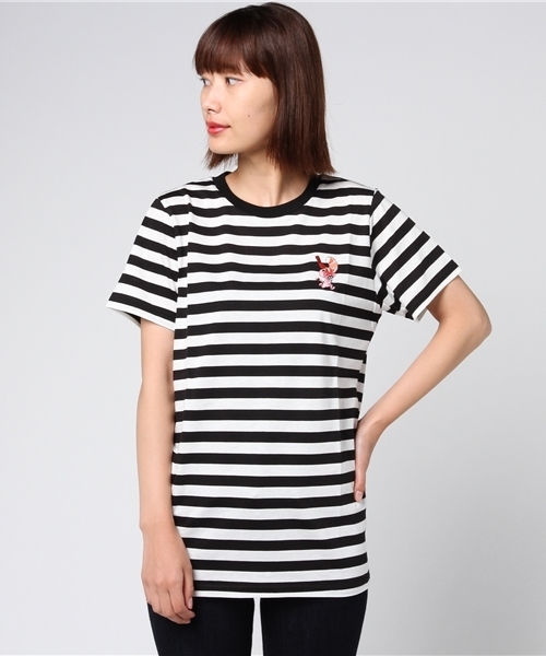 PUNYUS（プニュズ）の「ワンポイントボーダーTシャツ（Tシャツ/カットソー・レディース・ブラック系その他5/ブルー系その他5・1/2/3/4）」の7枚目の写真