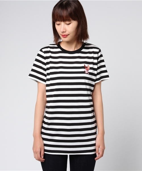 PUNYUS（プニュズ）の「ワンポイントボーダーTシャツ（Tシャツ/カットソー・レディース・ブラック系その他5/ブルー系その他5・1/2/3/4）」の8枚目の写真