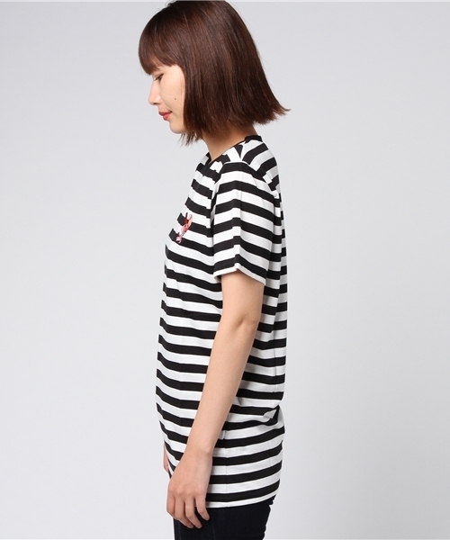 PUNYUS（プニュズ）の「ワンポイントボーダーTシャツ（Tシャツ/カットソー・レディース・ブラック系その他5/ブルー系その他5・1/2/3/4）」の9枚目の写真