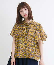 MERLOT | リボンタイ付きフラワー柄シャツ1101(シャツ/ブラウス)