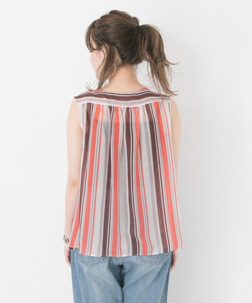 URBAN RESEARCH（アーバンリサーチ）の「マルチストライプブラウス（Tシャツ/カットソー・レディース・イエロー/オレンジ・FREE）」の11枚目の写真