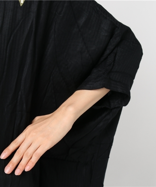 チャイハネ（チャイハネ）の「【チャイハネ】フォークロア刺繍ロングシャツワンピース（シャツワンピース・レディース・ホワイト/レッド/ブラック/ターコイズブルー・FREE）」の6枚目の写真