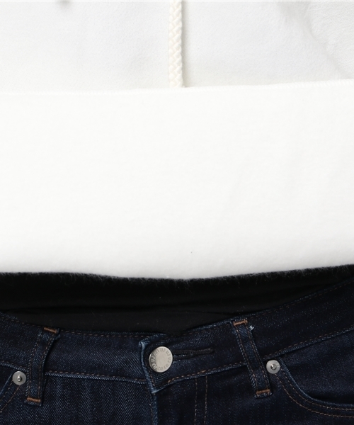 MERLOT（メルロー）の「ビッグシルエットカットオフ裾パーカー1277（パーカー・レディース・ブラック/パープル/オレンジ/オフホワイト/グリーン/イエロー/チェリーピンク・FREE）」の18枚目の写真