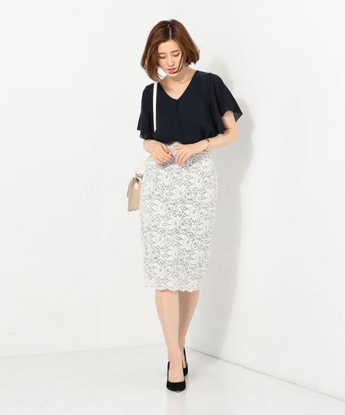 Jewel Changes（ジュエルチェンジズ）の「＜新色追加＞●JOC Lily レース タイトロングスカート2（スカート・レディース・オフホワイト/ダークグレー/ネイビー/ライトブルー・34/36/38）」の11枚目の写真