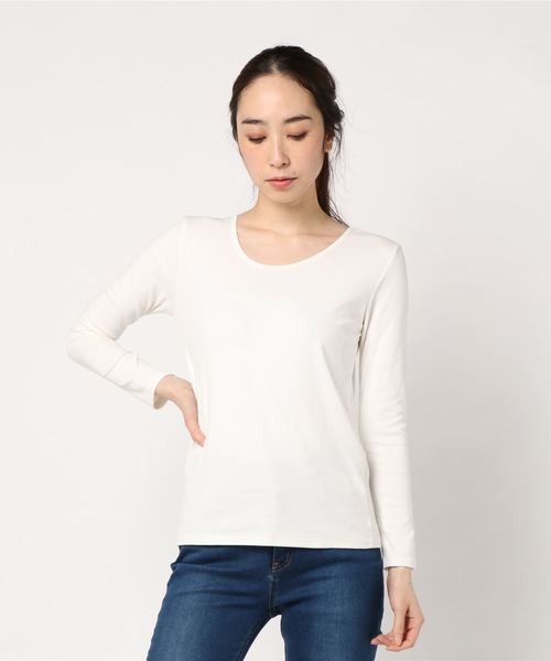 SPIGA(スピーガ)の「2wayクロスカットTOPS(Tシャツ/カットソー・レディース・ベージュ/ブラック/ホワイト・FREE)」の7枚目の写真