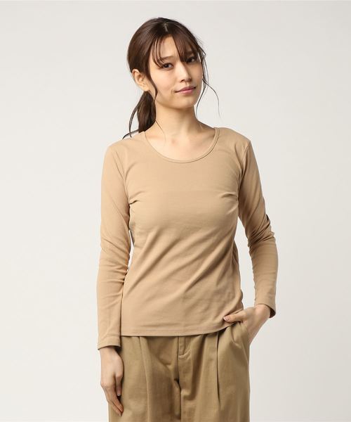 SPIGA(スピーガ)の「2wayクロスカットTOPS(Tシャツ/カットソー・レディース・ベージュ/ブラック/ホワイト・FREE)」の4枚目の写真