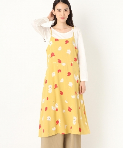 niko and...(ニコアンド)の「オリジナルレトロプリントキャミワンピース(ワンピース・レディース・レッド/ネイビー/マスタード・MEDIUM/LARGE)」の2枚目の写真