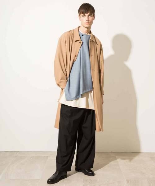 ETHOSENS（エトセンス）の「【ETHOSENS】ロングステンカラーコート（ステンカラーコート・メンズ・ブラック/ベージュ・1/2）」の17枚目の写真