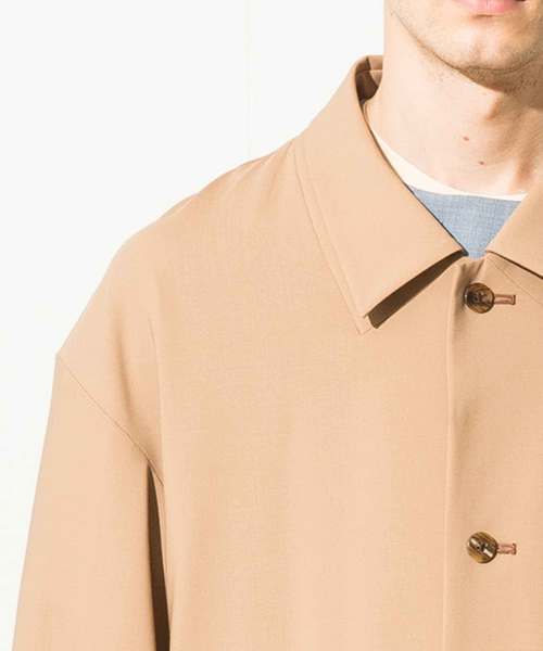 ETHOSENS（エトセンス）の「【ETHOSENS】ロングステンカラーコート（ステンカラーコート・メンズ・ブラック/ベージュ・1/2）」の14枚目の写真