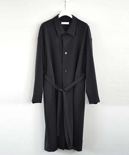 ETHOSENS（エトセンス）の「【ETHOSENS】ロングステンカラーコート（ステンカラーコート・メンズ・ブラック/ベージュ・1/2）」の22枚目の写真