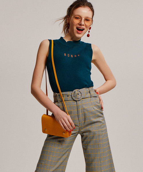 REDYAZEL（レディアゼル）の「ＢＯＮＮＥ　ＪＯＵＲＮＥＥノースリニット（Tシャツ/カットソー・レディース・ネイビー/オフホワイト/オレンジ/グリーン・FREE）」の3枚目の写真