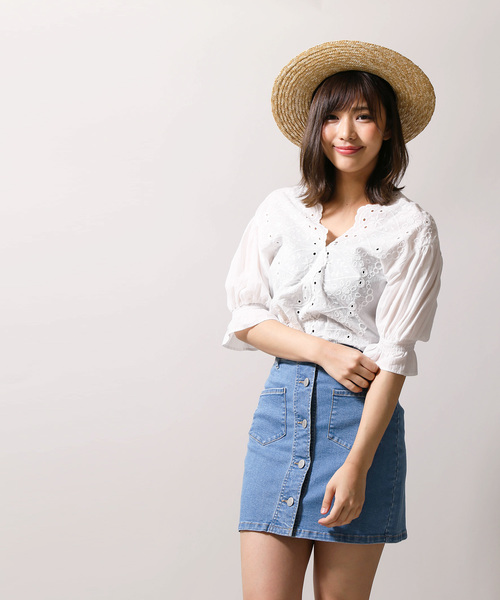 WEGO（ウィゴー）の「WEGO/ボタンアップタイトスカート（デニム