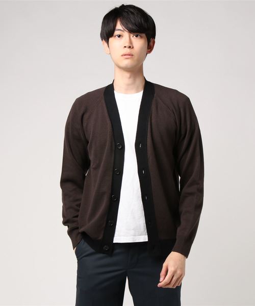 MARGARET HOWELL（マーガレットハウエル）の「CONTRAST CARDIGAN（カーディガン/ボレロ・メンズ・ダークブラウン/チャコール・MEDIUM/LARGE）」の6枚目の写真