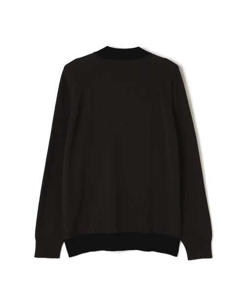 MARGARET HOWELL（マーガレットハウエル）の「CONTRAST CARDIGAN（カーディガン/ボレロ・メンズ・ダークブラウン/チャコール・MEDIUM/LARGE）」の8枚目の写真