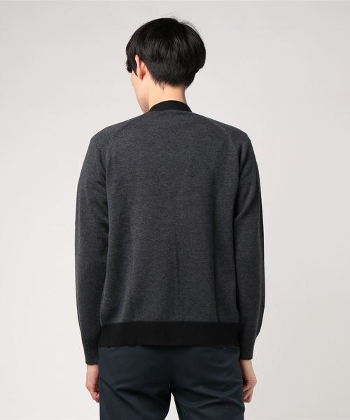 MARGARET HOWELL（マーガレットハウエル）の「CONTRAST CARDIGAN（カーディガン/ボレロ・メンズ・ダークブラウン/チャコール・MEDIUM/LARGE）」の4枚目の写真