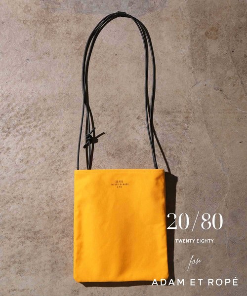 20/80(テゥエンティーエイティー)の「【20/80】別注 CANVAS 2BAGS(ショルダーバッグ・メンズ・ブラック/イエロー/キナリ/レンガ・FREE)」の4枚目の写真