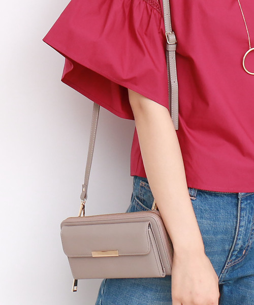 N.(N. Natural Beauty Basic)(エヌエヌナチュラルビューティーベーシック)の「◆ウォレットショルダーバッグ(財布・レディース・ブラック/グレー/ピンク/イエロー・フリ-)」の3枚目の写真