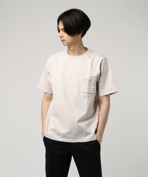 Jackman（ジャックマン）の「Dotsume Pocket T-shirt（Tシャツ/カットソー・メンズ・オフホワイト/ブラック/ヘザーグレー/ブルー系その他/ネイビー/アッシュグレー/グレー系その他/グレイッシュブルー/セージグリーン/ローズ/グレイッシュベージュ/ダークオレンジ/ブラウン/ホワイト系その他/ケリー/フューシャピンク/ライトブラウン/ダークブルー/ブラックミックス/キナリ/マスタード/サックスブルー/ダークグリーン/桜/エメラルド/バイオレット/ライトグレー/ダークブラウン/コーラル/ライトピンク/ブルーパープル/ミント/パープル系その他/スミクロ/クリーム/グリーン系その他/ダークネイビー/グレー系その他3/ライトブルーグレー/オレンジ系その他2/ターコイズブルー/イエロー系その他/ブルー系その他3/アイボリー/グリーン系その他3・SMALL/MEDIUM/LARGE/X-LARGE）」の9枚目の写真