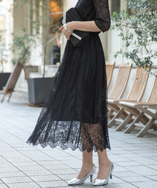 Kana(カナ)の「ドットチュール × パネル レース 結婚式 お呼ばれ パーティー ドレス(ドレス・レディース・ベージュ/ブラック/ピンクベージュ/グリーン・M)」の21枚目の写真