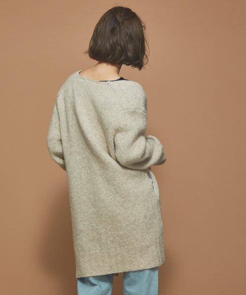 Abahouse Devinette（ドゥヴィネット）の「ウールタムストレッチカーディガン（カーディガン/ボレロ・レディース・アイボリー/ダークブラウン/オレンジ・フリー）」の6枚目の写真