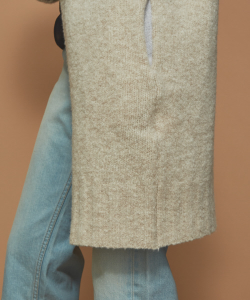 Abahouse Devinette（ドゥヴィネット）の「ウールタムストレッチカーディガン（カーディガン/ボレロ・レディース・アイボリー/ダークブラウン/オレンジ・フリー）」の9枚目の写真