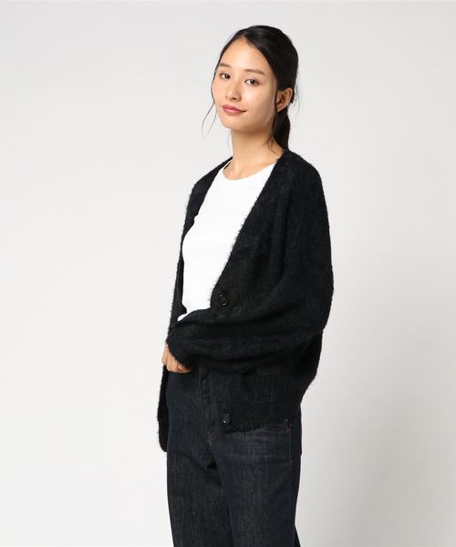 archives(アルシーヴ)の「フェザーヤーンショートカーディガン(カーディガン/ボレロ・レディース・ブラック/ベージュ/オフホワイト・MEDIUM)」の7枚目の写真