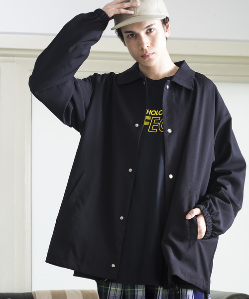 WEGO（ウィゴー）の「WEGO/ストレッチコーチジャケット（ブルゾン・メンズ・ブラック/ブラウン/ワイン・SMALL/MEDIUM/LARGE）」の2枚目の写真