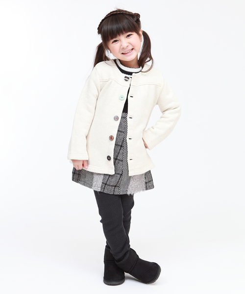 RAGMART（ラグマート）の「ソフト裏毛カーディガン（カーディガン/ボレロ・キッズ・ベージュ/グレー・100cm/110cm/120cm/130cm）」の4枚目の写真