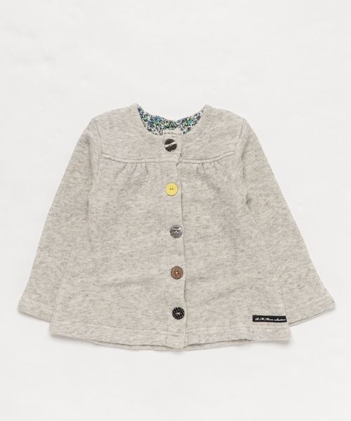 RAGMART（ラグマート）の「ソフト裏毛カーディガン（カーディガン/ボレロ・キッズ・ベージュ/グレー・100cm/110cm/120cm/130cm）」の2枚目の写真